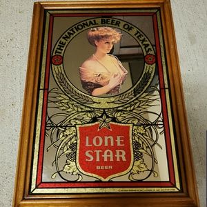 Lone star beer mirrored picture